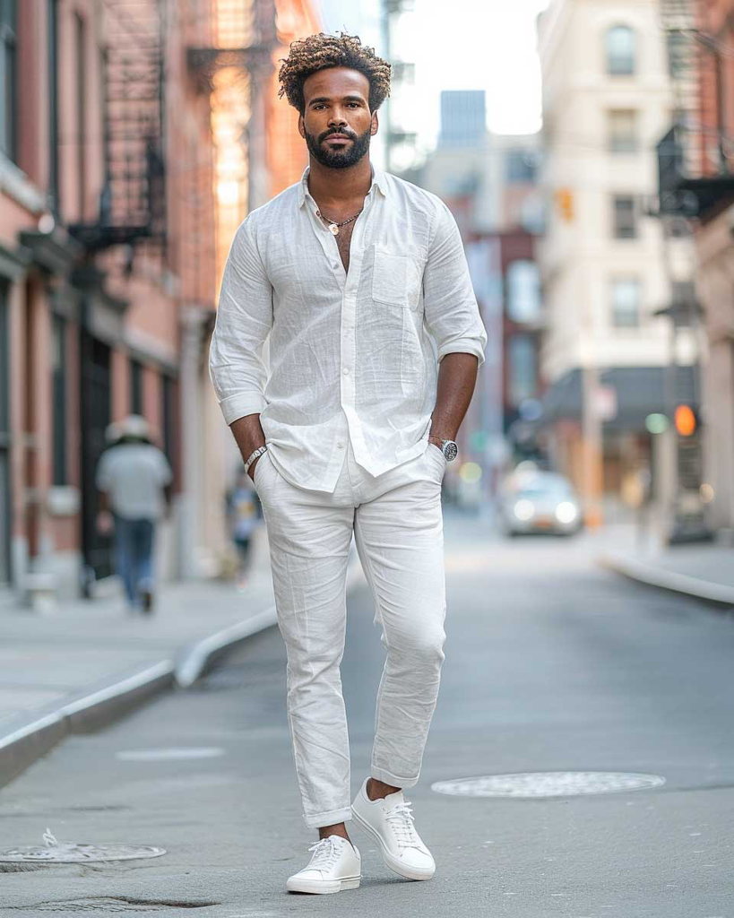 White Shirt And Pant For Men