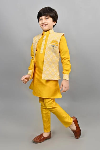 Yellow Kurta Pyjama For Boys