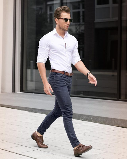 White shirt $ Black Jeans