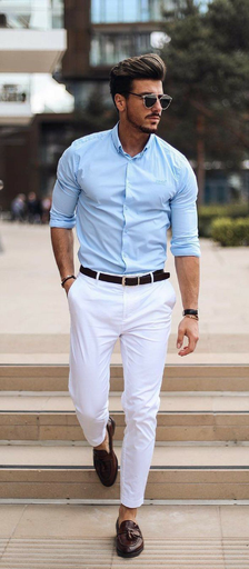 Sky blue shirt For Men