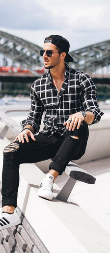 check Black Shirt For Men