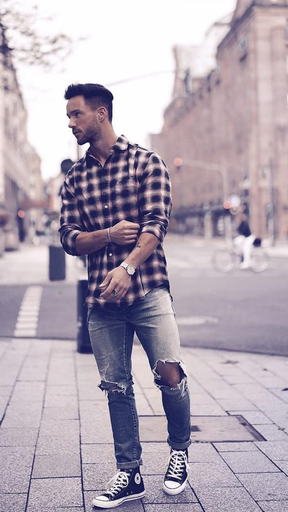 Check Brown Shirt For Men