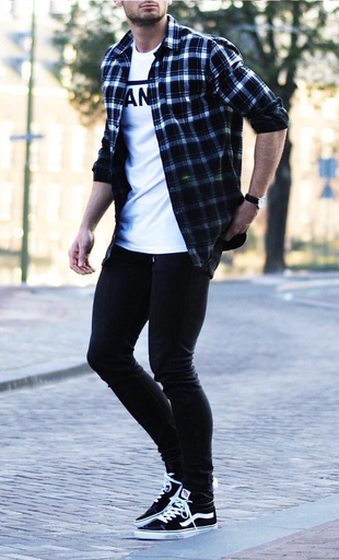 Black Check Shirt For Men
