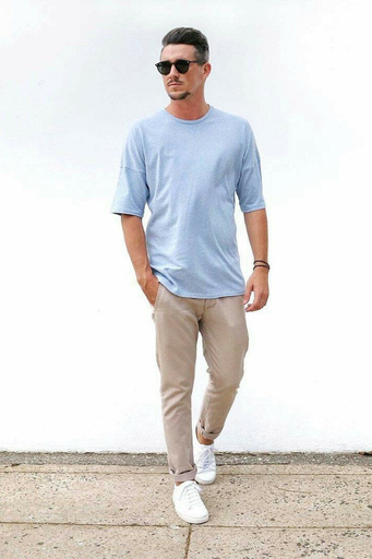 Sky Blue T-Shirt For Men