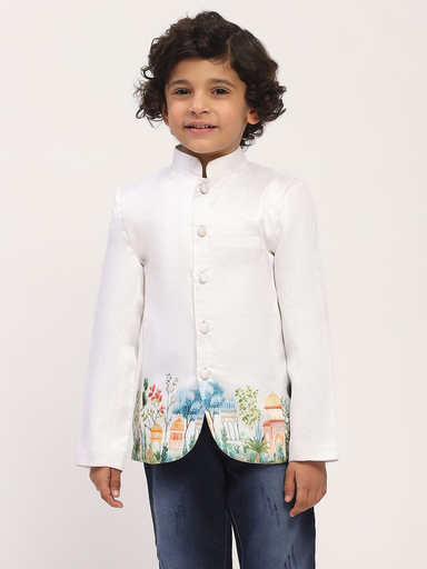 White Full Slave jacket For Boys