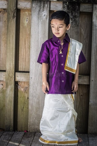 Purple Dhoti Kurta Pyjama For Boys