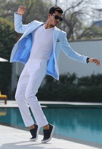 Sky Blue Blazer For Men