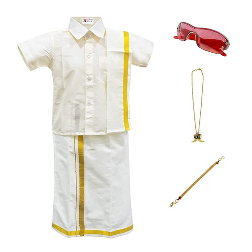 White Dhoti Kurta For Kids