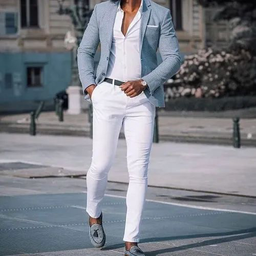 Sky Check Blazer For Men